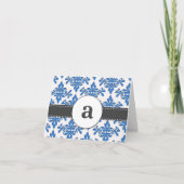 Formeel damast monogram notitiekaartje (Voorkant)