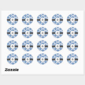 Formeel damast monogram ronde sticker (Vel)