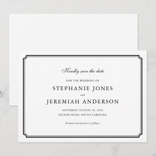 Formeel De datum opslaan Kaart (Voorkant / Achterkant)