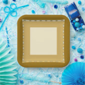 Formeel diep goud en room papieren bordje (Feest)