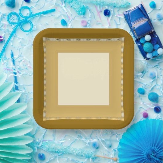 Formeel diep goud en room papieren bordje (Feest)