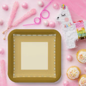 Formeel diep goud en room papieren bordje (Feest)