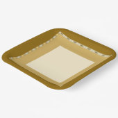 Formeel diep goud en room papieren bordje (Gebogen)