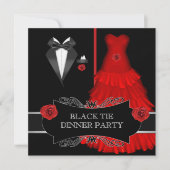Formeel diner White Black Stropdas Red 2a Kaart (Voorkant)