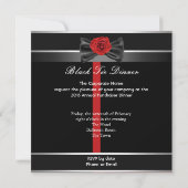 Formeel dinerfeest Wit Zwart Tie Rood 2a Kaart (Achterkant)