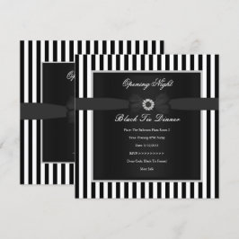 Formeel Dinner in Black Tie Stijl Zwart Witte Stre Kaart