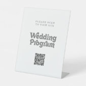 Formeel eenvoudig QR-code-huwelijksprogramma Reclamebord Met Voetstuk (Voorkant)