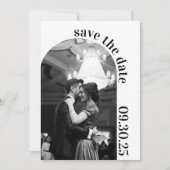 Formeel Eenvoudig Zwart en Wit Bewaar de Datum Save The Date (Voorkant)