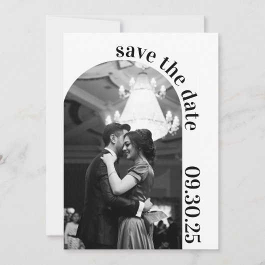 Formeel Eenvoudig Zwart en Wit Save the Date (Voorkant)