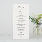 formeel elegant | Bruiloft Menu Kaart (Staand voorkant)
