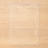 Formeel Elegant Gold Bow Monogram Acryl Uitnodigingen (Voorkant)