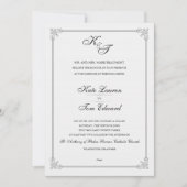 Formeel elegant monogram | Huwelijksuitnodiging Kaart (Voorkant)
