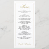 Formeel Elegant Script Zwart en Goud Trouwen Menu (Voorkant)