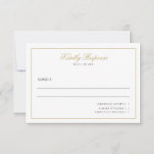 Formeel Elegant Script Zwart en Goud Trouwen RSVP Kaartje (Voorkant)