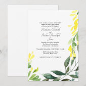 Formeel & Elegant Trouwfeest Gele Wilde Bloem Kaart (Voorkant / Achterkant)