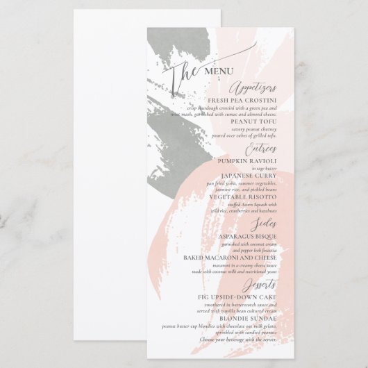 Formeel Elegant Wedding Rehearsal Flat Menu (Voorkant / Achterkant)