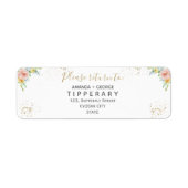 Formeel en gouden bruiloft | Retouradreslabel Etiket (Voorkant)