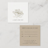 FORMEEL FAUX GOLD LOTUS FLORAL GIFT-CERTIFICAAT VIERKANTE VISITEKAARTJE (Voorkant / Achterkant)