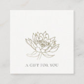 FORMEEL FAUX GOLD LOTUS FLORAL GIFT-CERTIFICAAT VIERKANTE VISITEKAARTJE (Voorkant)