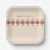 Formeel gestileerd vierkant papieren bordje (Voorkant)