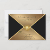 Formeel Gold Black 50e verjaardag Jubileum RSVP (Achterkant)