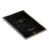 Formeel goud op zwarte achtergrond notitieboek (Rechterzijde)