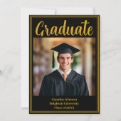 Formeel Goud Zwart Afstuderen Foto 2025 Afstuderen Aankondiging (Voorkant)