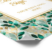Formeel Hunter Green Gold Greenery Aangepast teken Poster (Hoek)
