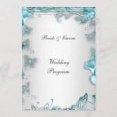 Formeel huwelijksprogramma blauw programmakaart (Achterkant)