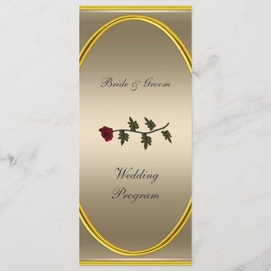 Formeel huwelijksprogramma lang programmakaart (Achterkant)