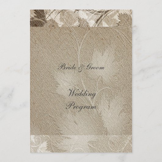 Formeel huwelijksprogramma programmakaart (Achterkant)