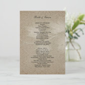 Formeel huwelijksprogramma programmakaart (Staand voorkant)