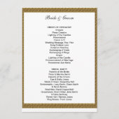 Formeel huwelijksprogramma wit en goud programmakaart (Voorkant)