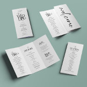 Formeel huwelijksprogramma zwart wit