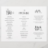 Formeel huwelijksprogramma zwart wit (Achterkant)
