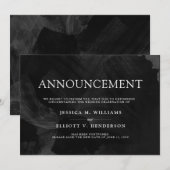 Formeel Huwelijksuitstel Bericht Zwart Kaart (Voorkant / Achterkant)