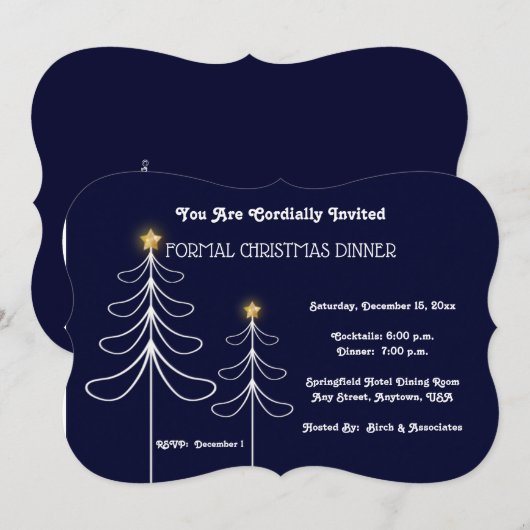 Formeel Kerstfeest voor Bedrijven Kaart (Voorkant / Achterkant)