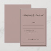 Formeel Klassiek Border Script Elegant Wedding Mau RSVP Kaartje (Voorkant / Achterkant)