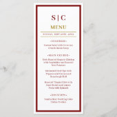 Formeel Klassiek Bruine en Gouden Monogram Huwelij Menu (Voorkant)