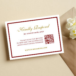 Formeel Klassiek Bruine en Gouden Monogram Huwelij RSVP Kaartje