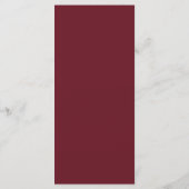 Formeel Klassiek Diep Bourgondië Rand Script Bruil Menu (Achterkant)