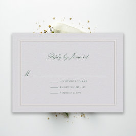 Formeel Klassiek Groen Elegant Ivoor Trouw RSVP