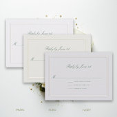 Formeel Klassiek Groen Elegant Parel Bruiloft RSVP