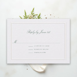 Formeel Klassiek Groen Elegant Parel Bruiloft RSVP