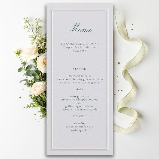 Formeel Klassiek Groen Verhoogd Kader Ivoor Bruilo Menu