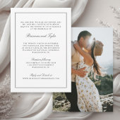 Formeel Klassiek Script Black Border RSVP Bruiloft Kaart