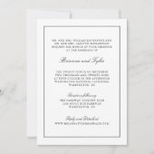 Formeel Klassiek Script Black Border RSVP Bruiloft Kaart (Voorkant)