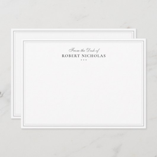 Formeel klassiek script Twee rand briefpapier Notitiekaartje (Voorkant / Achterkant)