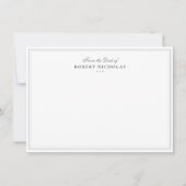 Formeel klassiek script Twee rand briefpapier Notitiekaartje (Voorkant)