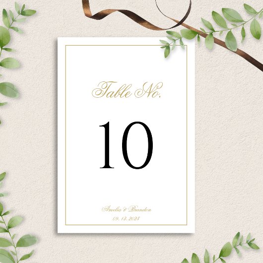 Formeel Klassiek Script Zwart en Goud Trouwen Kaart